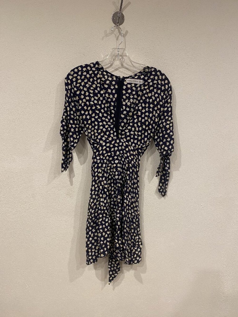 Faithfull The Brand Brigit Dress Womens Small Blue Floral Mini 3/4 Sleeve - Picture 2 of 5